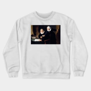 The Shipbuilder and his Wife: Jan Rijcksen (1560/2-1637) and his Wife, Griet Jans by Rembrandt Crewneck Sweatshirt